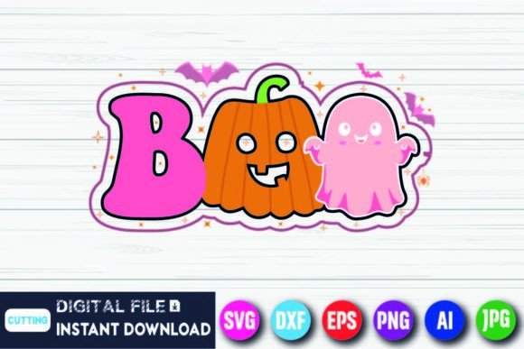 Download Boo Pumpkin Halloween Retro Groovy Shirt - Groovy shirt Collection