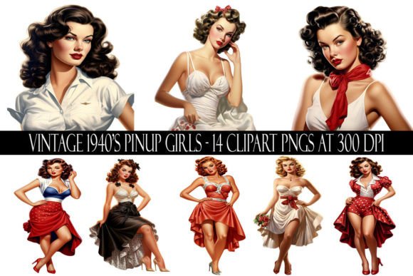 Download Vintage 1940's Pinup Girl Clipart - 1940 Collection
